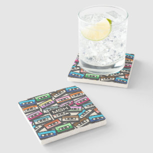 Anpassningsbar Monogram Retro Casette-band Stenunderlägg