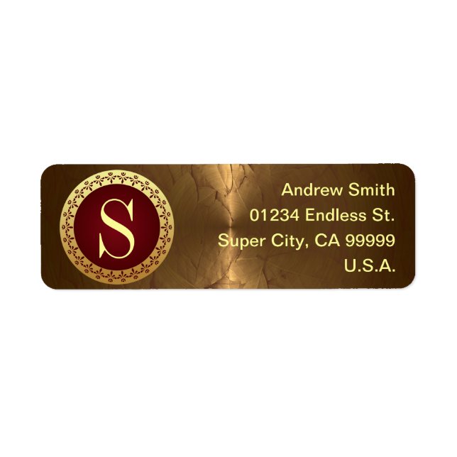 Anpassningsbar Monogram Returadress Etikett (Framsidan)