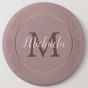 Anpassningsbar Monogram Ro Guld Elegant Modern Knapp