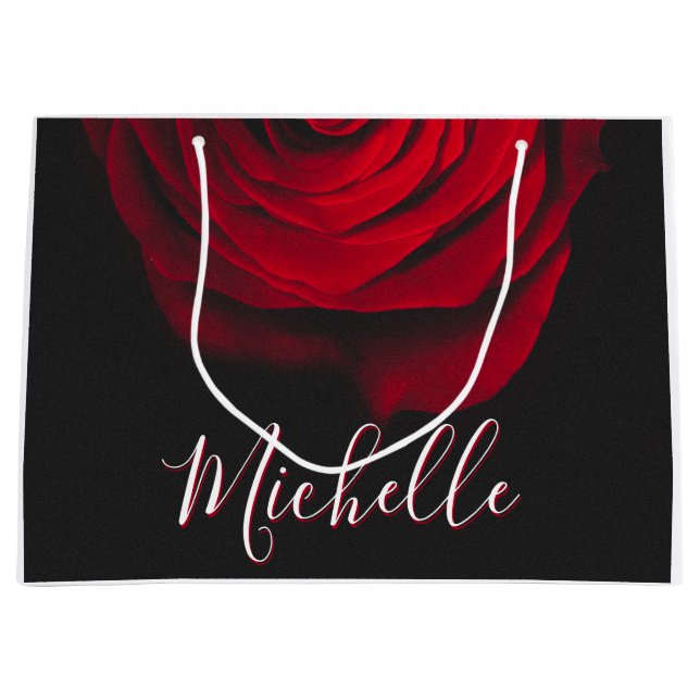 Anpassningsbar monogram röd ros vintage fotografi  (Framsidan)