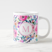 Anpassningsbar Monogram Rosa Blommigt