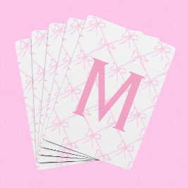 Anpassningsbar Monogram Rosa Bow, Coquette-kort, Casinokort