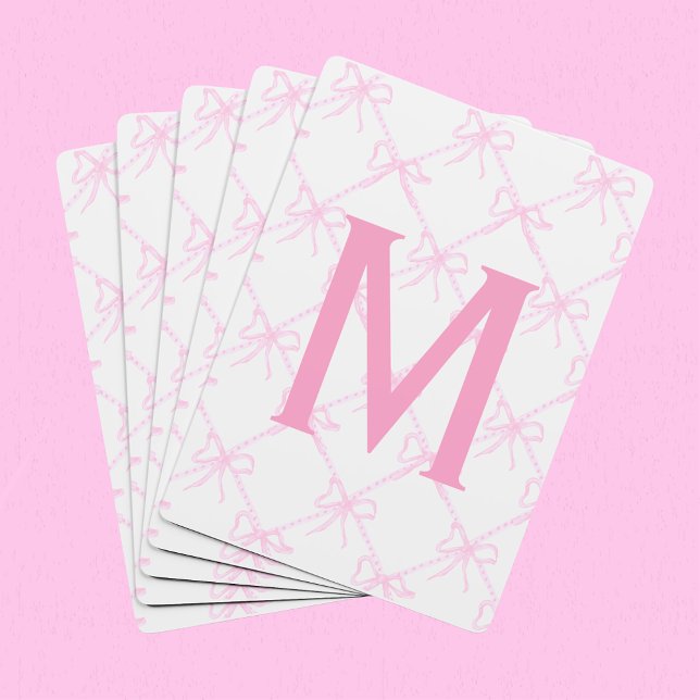 Anpassningsbar Monogram Rosa Bow, Coquette-kort, Casinokort (Skapare uppladdad)
