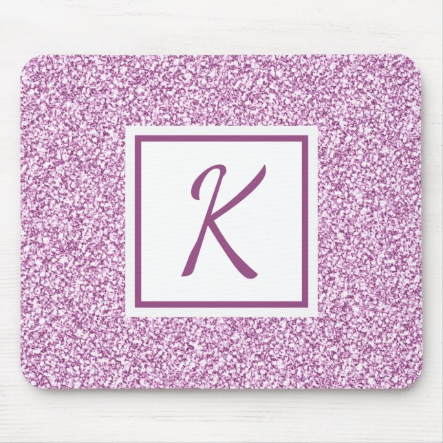 Anpassningsbar Monogram Rosa Gnistra Mousepad Musmatta (Framsidan)