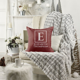 Anpassningsbar Monogram Rosa och Lila Blommigt Bot Kudde