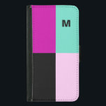 Anpassningsbar Monogram Rosa Turquise Modern Mobil Plånboksfodral För Samsung Galaxy S5<br><div class="desc">Contemporary, färgstark och tydlig är kännetecknen för den här telefonväskan. Framsidan av den här plånboksaffären med toppen-snyggt är uppdelad i fyra avsnitt i en attraktiv färg-blockdesign. Avsnitten är magenta, svart, turkos och rosa, vilket för varje dag ger en levande stänk i färg. Anpassa denna chic och trendig fodral med en...</div>
