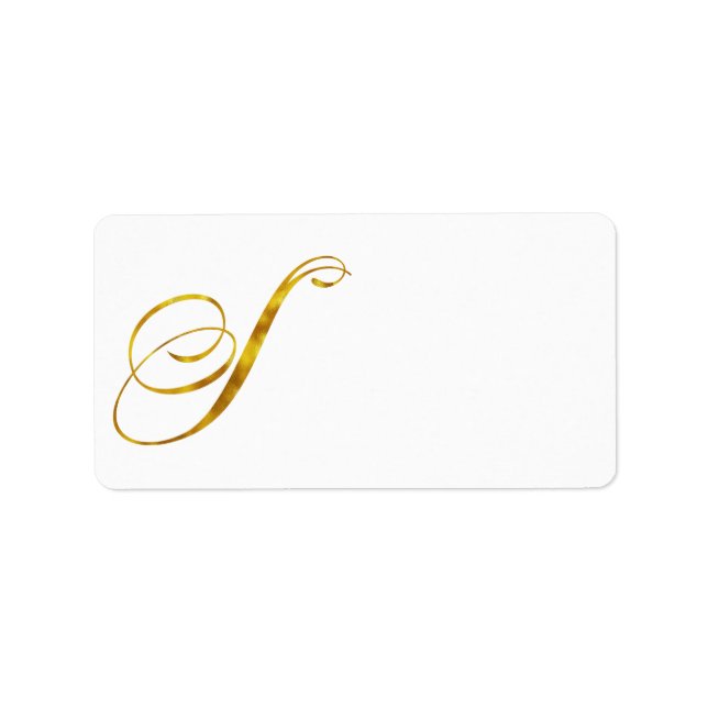 Anpassningsbar Monogram S Faux Gold Foil Monogram  Adressetikett (Framsidan)