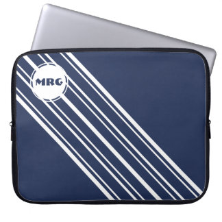Anpassningsbar Monogram Sapphire Blue med White Ra Laptop Fodral