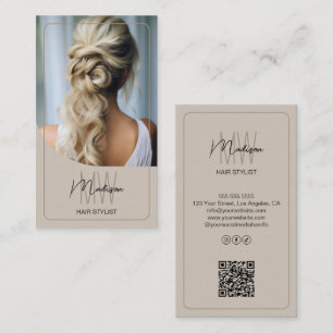 Anpassningsbar Monogram Script Hair Stylist Salon  Visitkort