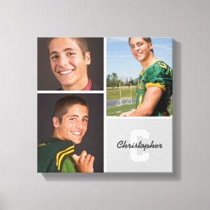 Anpassningsbar Monogram Senior Photo Collage Kanva Canvastryck
