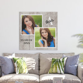 Anpassningsbar Monogram Senior Porträtt Rustic Col Poster