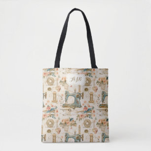 Anpassningsbar Monogram Sewing Quilting Knitting Tygkasse