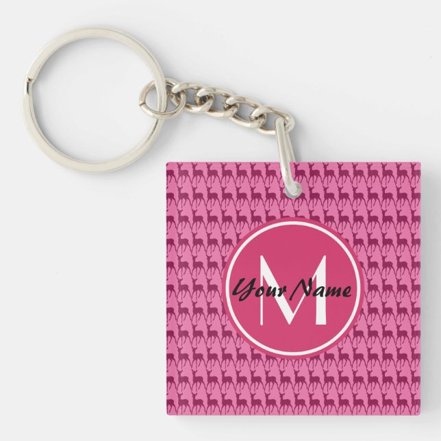 Anpassningsbar Monogram Shock rosa Hjort, Personli (Framsidan)