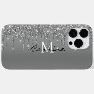 Anpassningsbar Monogram Silver Glitter Drives Meta