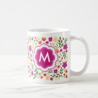 Anpassningsbar Monogram Söt Colorful Girly Blommig
