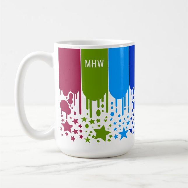 Anpassningsbar monogram Star Drip mugg (Vänster)