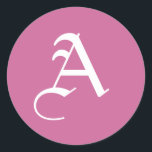 Anpassningsbar Monogram Stickers Brev Runt Klistermärke<br><div class="desc">Anpassningsbar Monogram Stickers Brev. Ändra färg genom att klicka på länken "anpassa".</div>