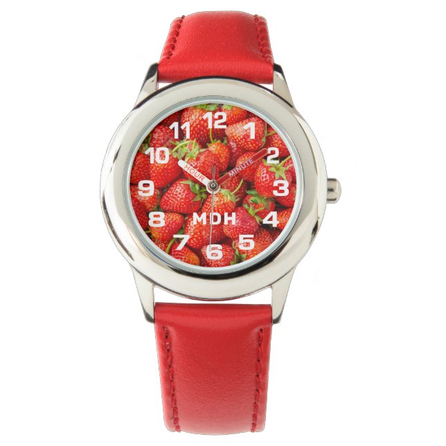 Anpassningsbar Monogram Strawbär Watch Armbandsur (Framsida)