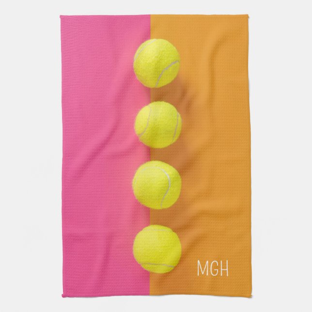 Anpassningsbar Monogram Tennis Bollar Kökshandduk (Vertikal)