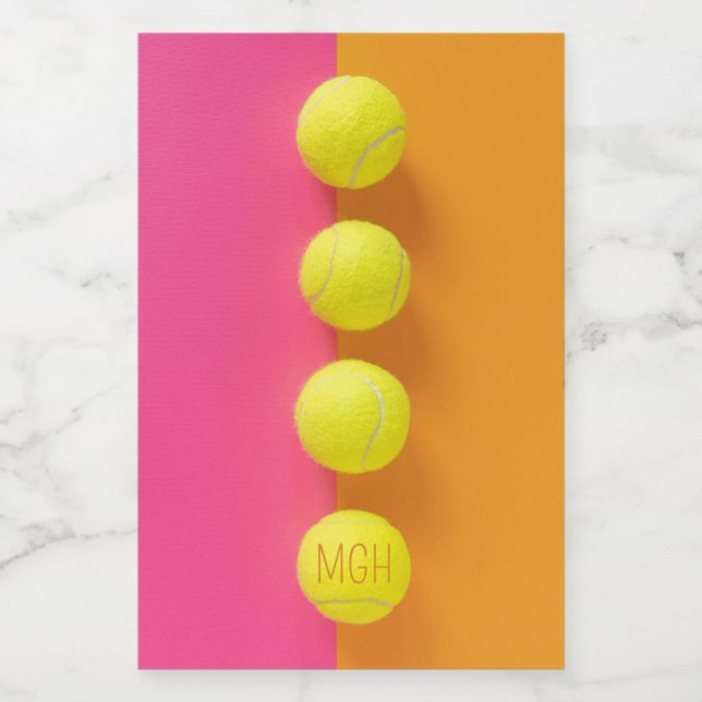 Anpassningsbar Monogram Tennis Bollar Mat Etikett (Singel etikett)