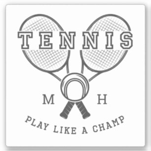 Anpassningsbar monogram TENNIS Klistermärken