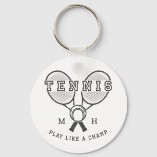 Anpassningsbar monogram TENNIS-nyckelringar Nyckelring