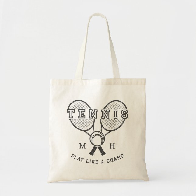 Anpassningsbar monogram TENNIS tote bags Tygkasse (Framsidan)