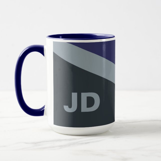 Anpassningsbar monogram Tri-Färg mugg - välj stil (Vänster)
