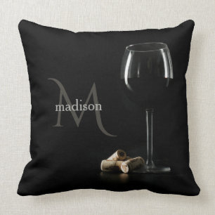 Anpassningsbar Monogram Vin glas dekorativ kudde