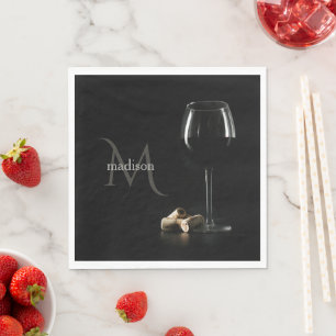 Anpassningsbar Monogram "Vin-glas" Pappersservett