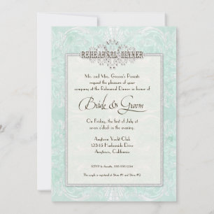 Anpassningsbar Monogram Vintage Damask Snöre Se Aq Inbjudningar