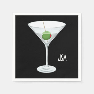Anpassningsbar Monogram Vodka Gin Martini Cocktail Pappersservett