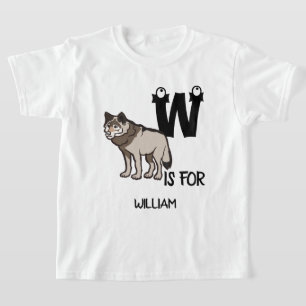 Anpassningsbar monogram W är för Vargens söta illu T Shirt