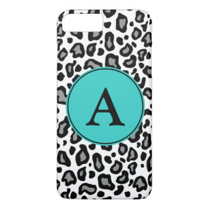 Anpassningsbar Monogram White Leopard iPhone Plus