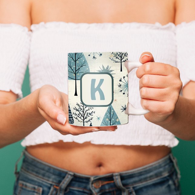 Anpassningsbar Monogram Winter kommer Kaffemugg (Skapare uppladdad)