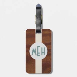 Anpassningsbar Monogram Wood Mönster Premium Lugga Bagagebricka
