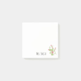 Anpassningsbar monogramblomma post-it block