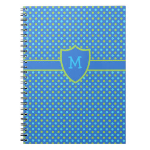 Anpassningsbar Monogrammad bärbar dator: Blue Polk Anteckningsbok