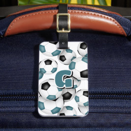 anpassningsbar monogrammade idrottare tealsoccer bagagebricka