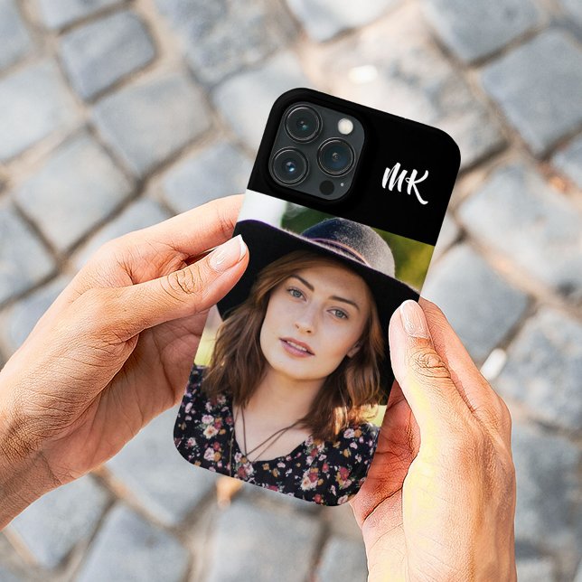 Anpassningsbar Monogrammat Ditt foto Söt Dam (Custom Monogrammed Your Photo Pretty Lady Case-Mate iPhone Case)
