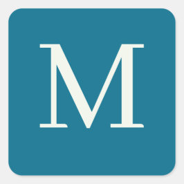 Anpassningsbar monogrammat fyrkantigt klistermärke