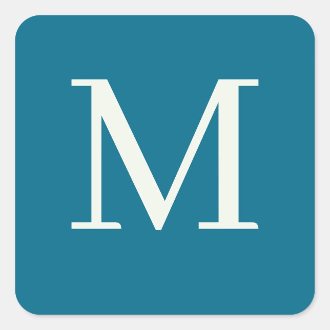 Anpassningsbar monogrammat fyrkantigt klistermärke (Framsida)