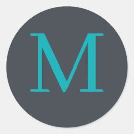 Anpassningsbar monogrammat runt klistermärke