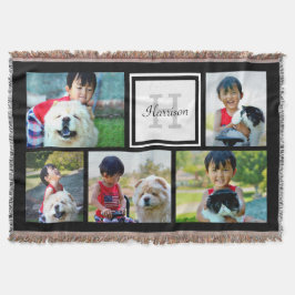 Anpassningsbar Monogrammed 5 Photo Mosaic Bild Col Filt