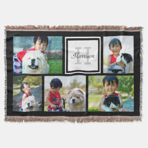Anpassningsbar Monogrammed 5 Photo Mosaic Bild Col Filt