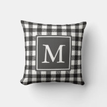 Anpassningsbar Monogrammed Black & White Buffalo P