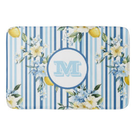 Anpassningsbar Monogrammed Blommigt Lemon Bath Mat Badrumsmatta