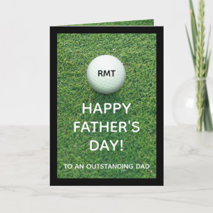 Anpassningsbar Monogrammed Fars dag Golf Greeting Kort