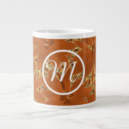 Anpassningsbar Monogrammed Guld Gnistra Jumbo Mugg