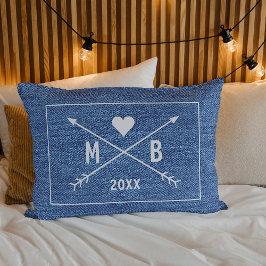Anpassningsbar Monogrammed Kärlek Heart Arrows 202 Lumbarkudde